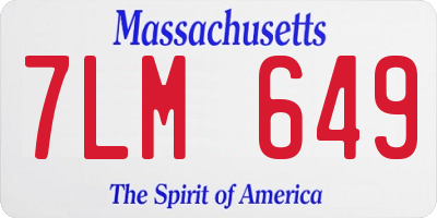 MA license plate 7LM649
