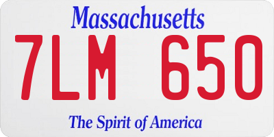 MA license plate 7LM650