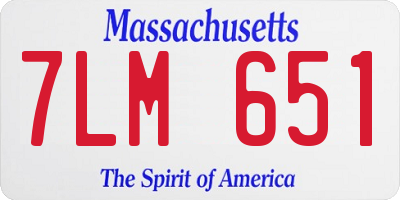 MA license plate 7LM651