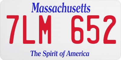 MA license plate 7LM652
