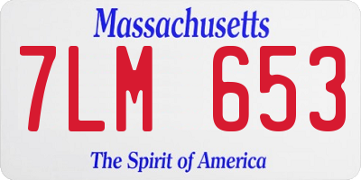 MA license plate 7LM653
