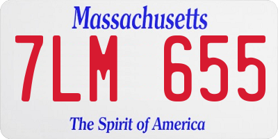 MA license plate 7LM655