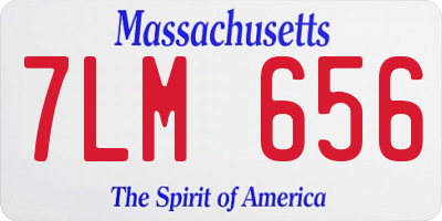 MA license plate 7LM656