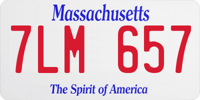 MA license plate 7LM657