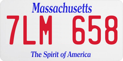 MA license plate 7LM658