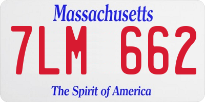 MA license plate 7LM662