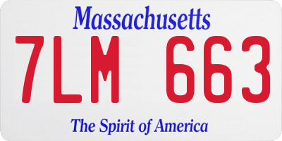 MA license plate 7LM663