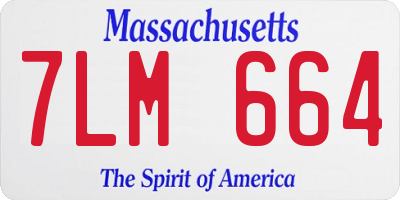 MA license plate 7LM664