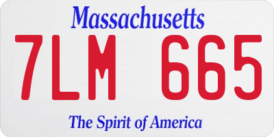 MA license plate 7LM665