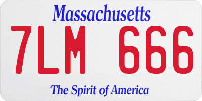MA license plate 7LM666