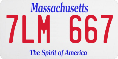 MA license plate 7LM667