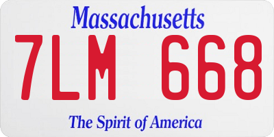 MA license plate 7LM668