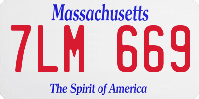 MA license plate 7LM669