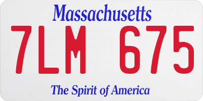 MA license plate 7LM675