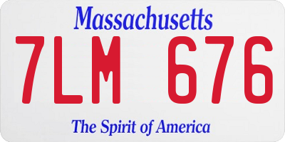 MA license plate 7LM676