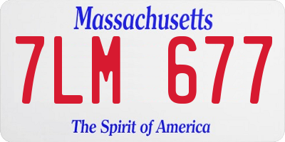 MA license plate 7LM677