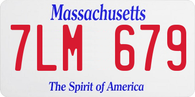 MA license plate 7LM679