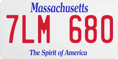 MA license plate 7LM680