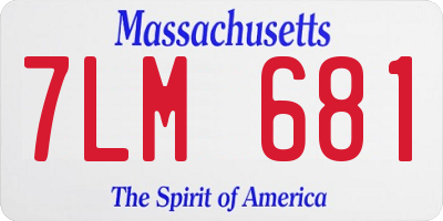 MA license plate 7LM681
