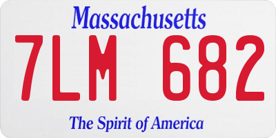 MA license plate 7LM682