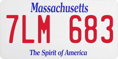 MA license plate 7LM683