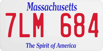 MA license plate 7LM684