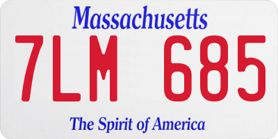 MA license plate 7LM685
