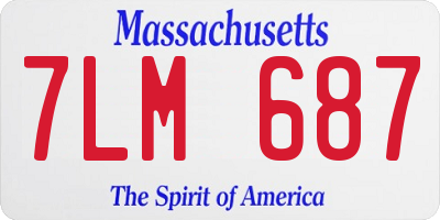 MA license plate 7LM687