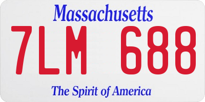 MA license plate 7LM688