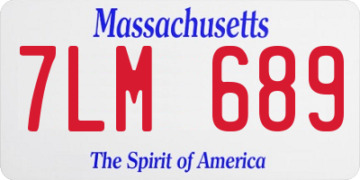 MA license plate 7LM689