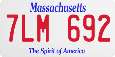 MA license plate 7LM692