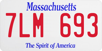 MA license plate 7LM693