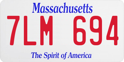MA license plate 7LM694