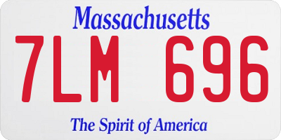 MA license plate 7LM696