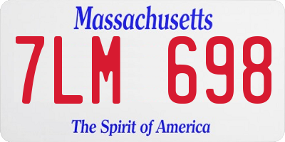 MA license plate 7LM698