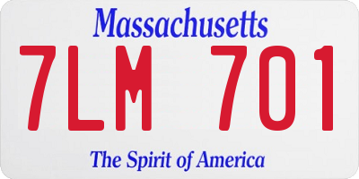 MA license plate 7LM701