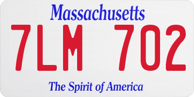 MA license plate 7LM702