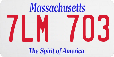 MA license plate 7LM703