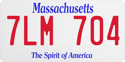MA license plate 7LM704