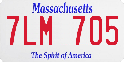 MA license plate 7LM705