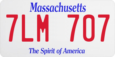 MA license plate 7LM707