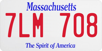 MA license plate 7LM708