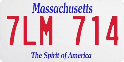 MA license plate 7LM714