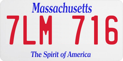 MA license plate 7LM716