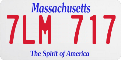 MA license plate 7LM717