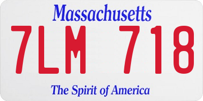 MA license plate 7LM718