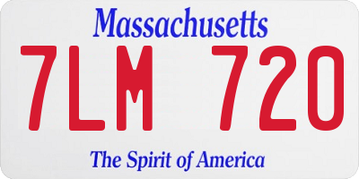 MA license plate 7LM720