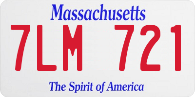 MA license plate 7LM721