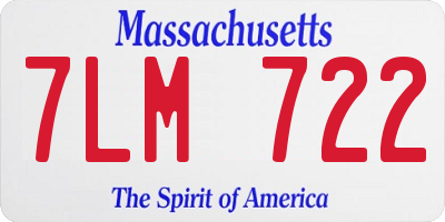 MA license plate 7LM722