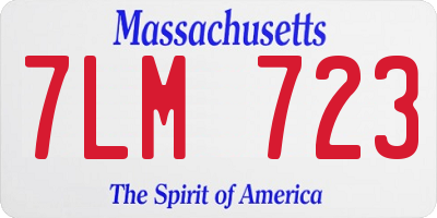 MA license plate 7LM723